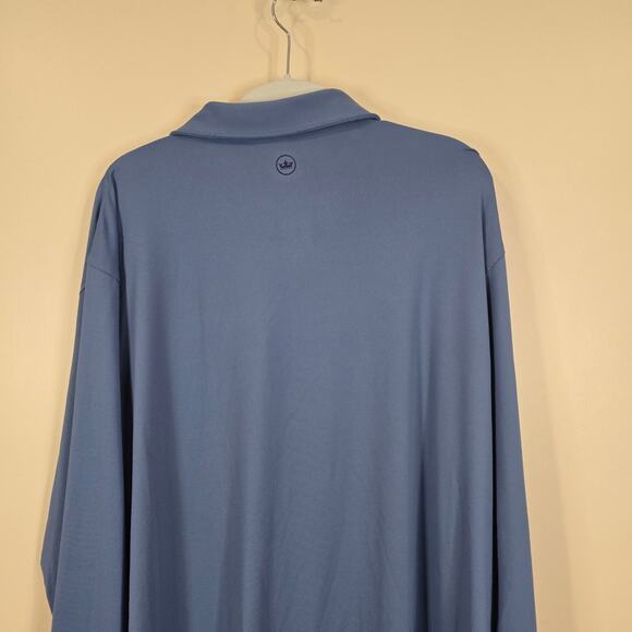 Men's Peter Millar Blue Long Sleeve Polo Shirt Top | Size XL - Picture 6 of 11